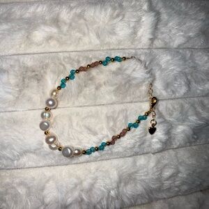 Tideborne Prism Tide – White Seedless Pearl & Tourmaline Bracelet